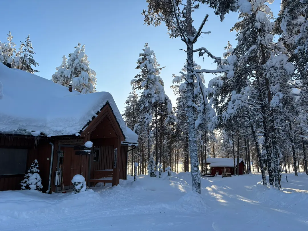 Log Cabin with Fire